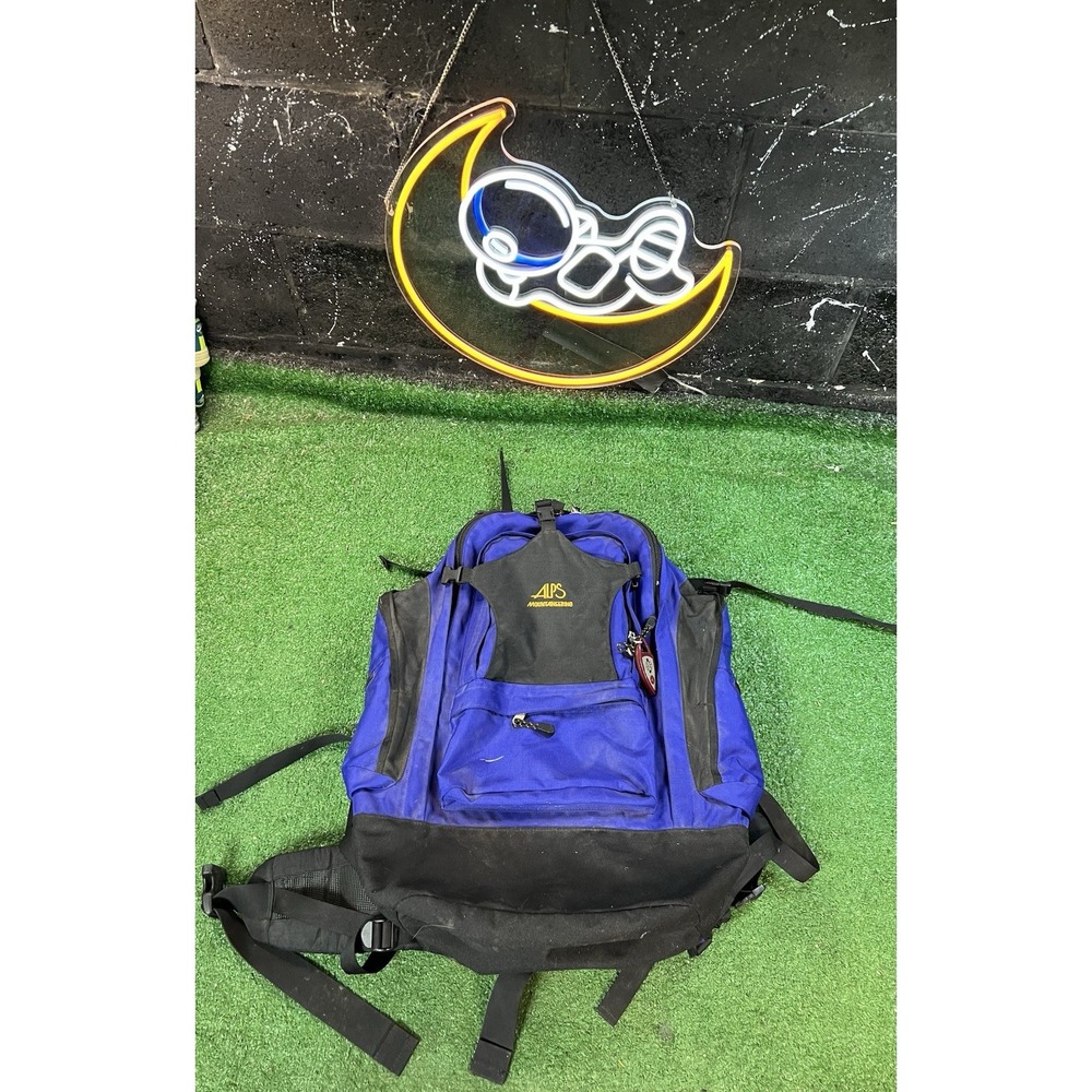 Alps Mountaineering Blue Hiking‎ Backpack Internal Frame Waist Straps Large